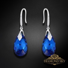 Sudraba auskari „Baroks III (Capri Blue Comet Argent Light)“ ar Swarovski® kristāliem