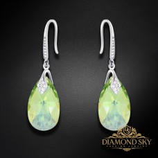 Sudraba auskari „Baroks III (Peridot AB)“ ar Swarovski® kristāliem