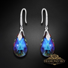 Sudraba auskari „Baroka III (Meridian Blue)“ ar Swarovski™ kristāliem