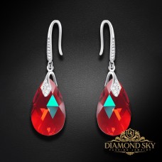 Sudraba auskari „Baroks III (Light Siam Shimmer)“ ar Swarovski® kristāliem