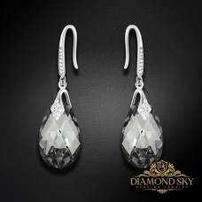 Sudraba auskari „Baroka III (Light Chrome)“ ar Swarovski™ kristāliem