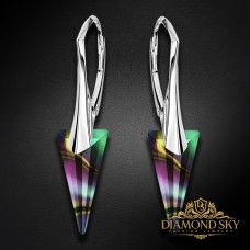 Sudraba auskari „Smaile II (Rainbow Dark)“ no 925 proves sudraba ar Swarovski™ kristāliem