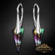 Sudraba auskari „Smaile II (Rainbow Dark)“ no 925 proves sudraba ar Swarovski™ kristāliem