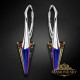 Sudraba auskari „Dzelonis II (Volcano)“ ar Swarovski® kristāliem