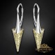 Sudraba auskari „Dzelonis II (Gold Patina)“ ar Swarovski® kristāliem