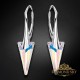 Sudraba auskari „Dzelonis II (Aurora Borealis)“ ar Swarovski® kristāliem