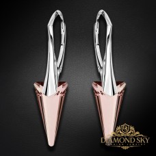 Sudraba auskari „Smaile II (Antique Pink)“ ar Swarovski™ kristāliem