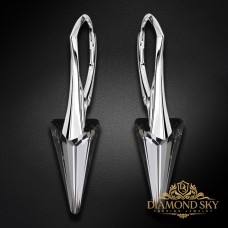Sudraba auskari „Dzelonis II (Silver Night)“ ar Swarovski® kristāliem