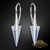 Sudraba auskari „Dzelonis II (Blue Shade)“ ar Swarovski® kristāliem
