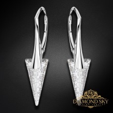Sudraba auskari „Smaile II (Silver Patina)“ ar Swarovski™ kristāliem