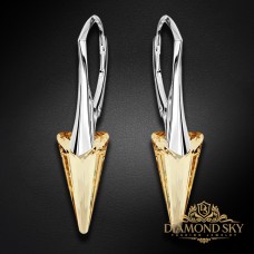 Sudraba auskari „Smaile II (Golden Shadow)“ ar Swarovski™ kristāliem