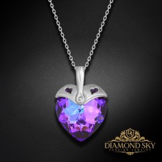 Sudraba kulons „Cupid II (Heliotrope)“ ar Swarovski® kristāliem