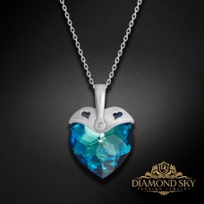 Sudraba kulons „Kupidons II (Bermuda Blue)“ ar Swarovski™ kristāliem