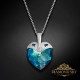Sudraba kulons „Kupidons II (Bermuda Blue)“ ar Swarovski™ kristāliem