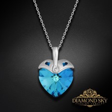 Sudraba kulons „Cupid (Bermuda Blue)“ ar Swarovski® kristāliem