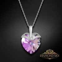 925 Sterling Silver Pendant “Cupid” (Vitrail Light) adorned with Crystals by Swarovski®