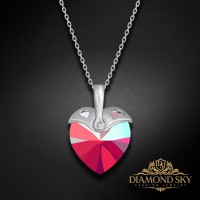 Sudraba kulons „Cupid (Light Siam Shimmer)“ ar Swarovski® kristāliem