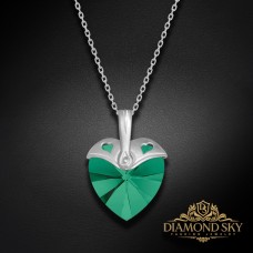 Sudraba kulons „Kupidons (Emerald)“ ar Swarovski™ kristāliem