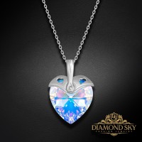 Sudraba kulons „Kupidons (Aurora Borealis)“ ar Swarovski™ kristāliem