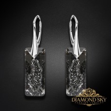 Sudraba auskari „Augošais Kristāls II (Silver Night)“ ar Swarovski® kristāliem