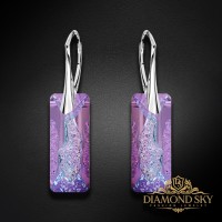 Sudraba auskari „Augošais Kristāls II (Vitrail Light)“ ar Swarovski™ kristāliem