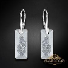 Sudraba auskari „Augošais Kristāls II“ ar Swarovski® kristāliem
