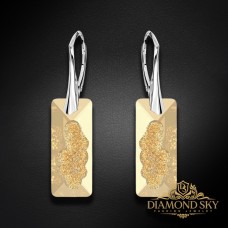 Sudraba auskari „Augošais Kristāls II (Golden Shadow)“ ar Swarovski™ kristāliem