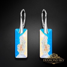 Sudraba auskari „Augošais Kristāls II (Aurora Borealis)“ ar Swarovski™ kristāliem