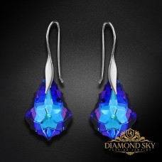 Sudraba auskari „Baroka IV (Heliotrope)“ ar Swarovski™ kristāliem