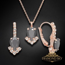 Komplekts sievietēm „Leonora II (Jet Hematite)“ ar Preciosa® kristāliem