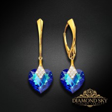 Sudraba auskari „Mīļais Valentīns (Bermuda Blue)“ ar Swarovski® kristāliem