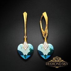 Sudraba auskari „Mīļais Valentīns (Emerald Shimmer)“ ar Swarovski® kristāliem