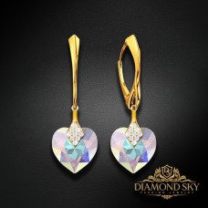 Sudraba auskari „Mīļais Valentīns (Aurora Borealis)“ ar Swarovski® kristāliem