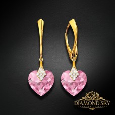 Sudraba auskari „Mīļais Valentīns (Light Rose)“ ar Swarovski® kristāliem