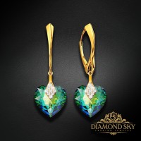 925 Sterling Silver Earrings “Cute Valentine” (Vitrail Medium) adorned with Crystals by Swarovski®