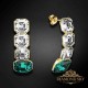 Sudraba auskari „Imperial (Emerald)“ ar Swarovski™ kristāliem