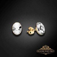 Sudraba auskari „Klaris V“ ar Swarovski™ kristāliem