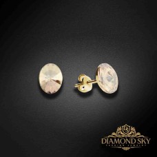 Sudraba auskari „Klaris V (Golden Shadow)“ ar Swarovski™ kristāliem
