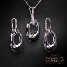 Sudraba komplekts „Helios (Silver Night)“ ar Swarovski™ kristāliem
