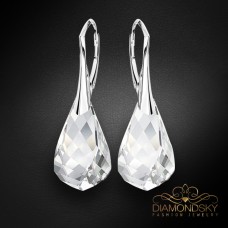 Sudraba auskari „Spirāle“ ar Swarovski® kristāliem