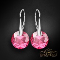 Sudraba auskari „Marianne (Rose)“ ar Swarovski® kristāliem