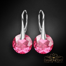 Sudraba auskari „Marianne (Rose)“ ar Swarovski® kristāliem
