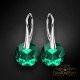 Sudraba auskari „Marianna (Emerald)“ ar Swarovski™ kristāliem