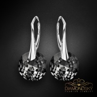 Sudraba auskari „Marianne (Silver Night)“ ar Swarovski® kristāliem