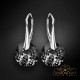 Sudraba auskari „Marianne (Silver Night)“ ar Swarovski® kristāliem