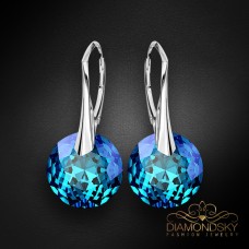 Sudraba auskari „Marianne (Bermuda Blue)“ ar Swarovski® kristāliem