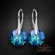 Sudraba auskari „Marianne (Bermuda Blue)“ ar Swarovski® kristāliem