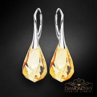 Sudraba auskari „Spirāle (Golden Shadow)“ ar Swarovski® kristāliem