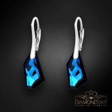 Sudraba auskari „Hiperboreja (Bermuda Blue)“ ar Swarovski® kristāliem