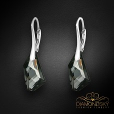 Sudraba auskari „Hiperboreja (Silver Night)“ ar Swarovski® kristāliem